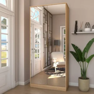 Alternative view of Sapateira Vertical Rubi 2 Portas Espelho e Gaveta - 100% MDF Branco [15 Pares]