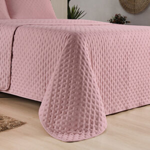Alternative view of Kit Cobre Leito Colcha Queen 3 Peças Matelado Dupla Face Dots 300 Fios Com Porta Travesseiro Rose