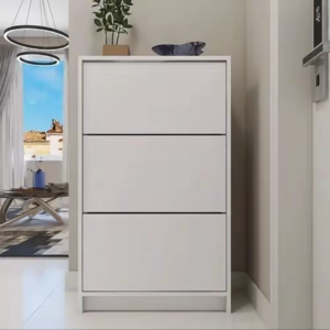 Alternative view of Sapateiro Armário 3 Compartimentos Basculantes – Design Slim e Moderno | Branco